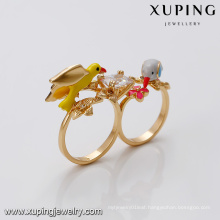 14458 xuping 18k gold plated fashion design imitation crystal ring for women
